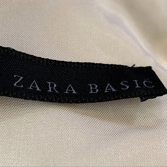 𝅺ZARA Basic Ivory and Black Color Block Sleeveless Mini Dress Size XS - Picture 3 of 5